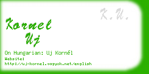 kornel uj business card